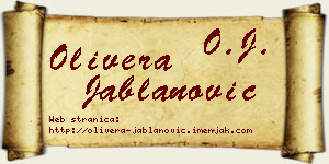 Olivera Jablanović vizit kartica